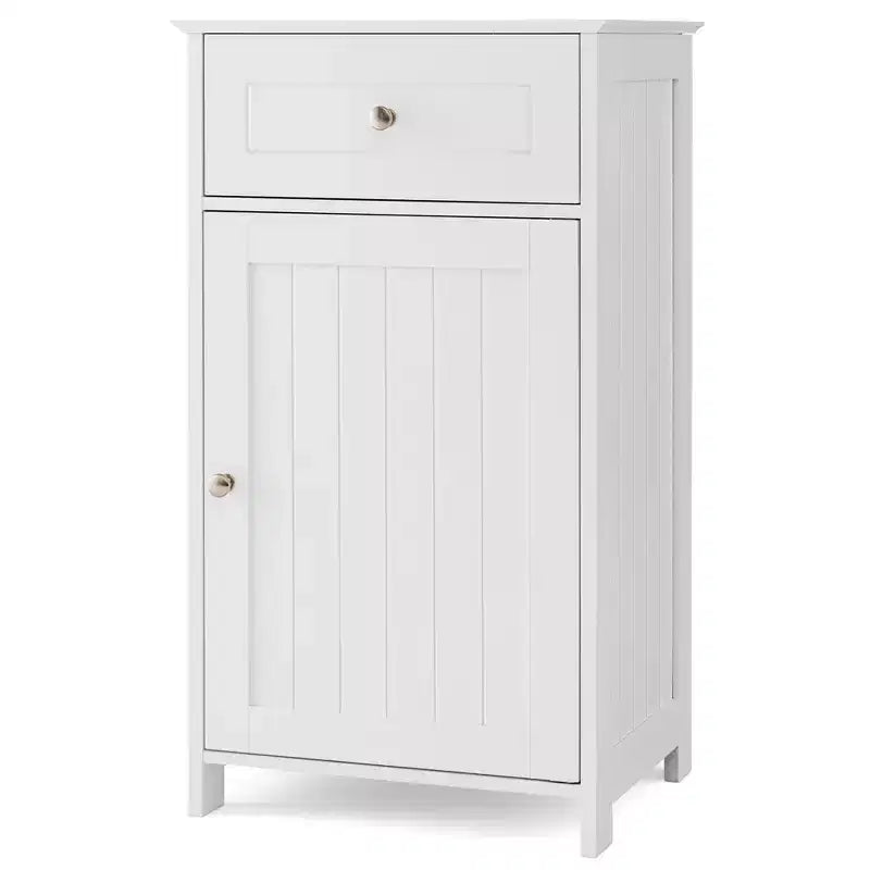 Costway Meuble de Rangement sur Pied pour Salle de Bain Armoire Tiroir Étagère Serviette de Bain Blanc/Gris/Noir
