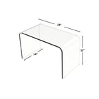 Table d'appoint en acrylique Lavish Home, Table d'appoint en C polyvalente, Support pour ordinateur portable, Meuble moderne pour salon, chambre et bureau