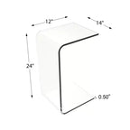 Table d'appoint en acrylique Lavish Home, Table d'appoint en C polyvalente, Support pour ordinateur portable, Meuble moderne pour salon, chambre et bureau