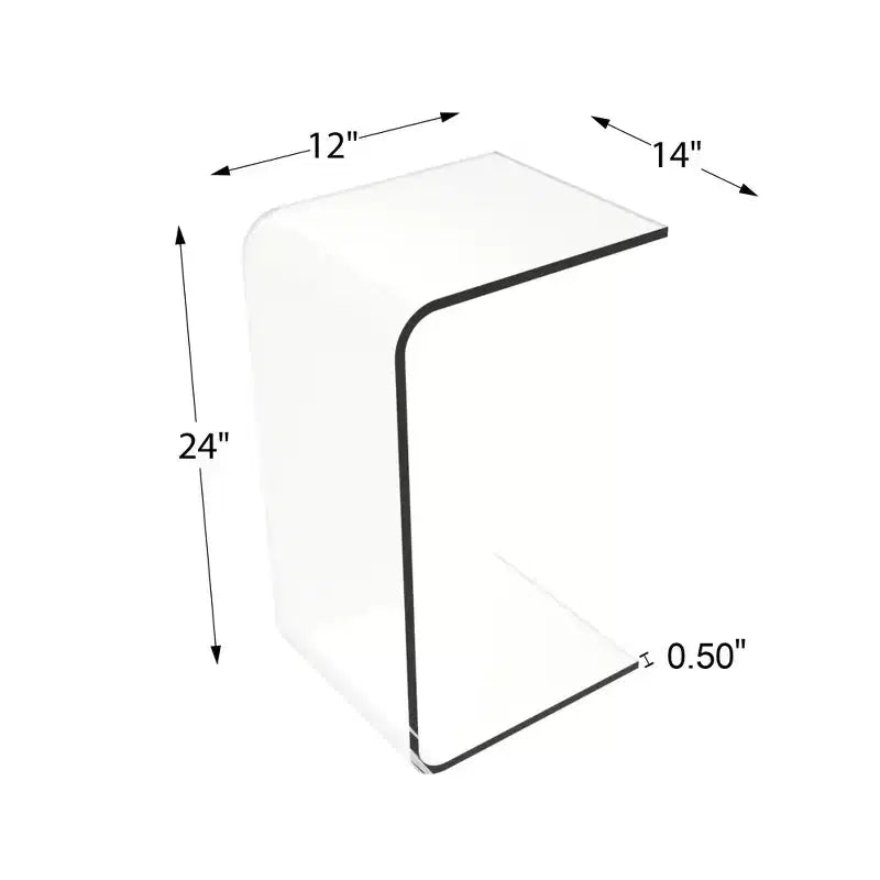 Table d'appoint en acrylique Lavish Home, Table d'appoint en C polyvalente, Support pour ordinateur portable, Meuble moderne pour salon, chambre et bureau