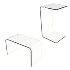 Table d'appoint en acrylique Lavish Home, Table d'appoint en C polyvalente, Support pour ordinateur portable, Meuble moderne pour salon, chambre et bureau
