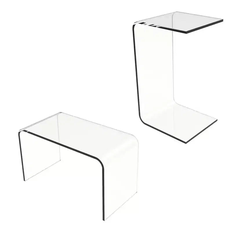 Table d'appoint en acrylique Lavish Home, Table d'appoint en C polyvalente, Support pour ordinateur portable, Meuble moderne pour salon, chambre et bureau