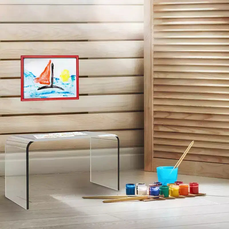 Table d'appoint en acrylique Lavish Home, Table d'appoint en C polyvalente, Support pour ordinateur portable, Meuble moderne pour salon, chambre et bureau