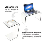 Table d'appoint en acrylique Lavish Home, Table d'appoint en C polyvalente, Support pour ordinateur portable, Meuble moderne pour salon, chambre et bureau
