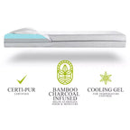 Matelas de Berceau Modera Premium en Mousse à Mémoire de Forme Recto Verso Infusée au Charbon de Bambou, Housse Imperméable et Lavable