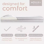 Matelas de Berceau Modera Premium en Mousse à Mémoire de Forme Recto Verso Infusée au Charbon de Bambou, Housse Imperméable et Lavable
