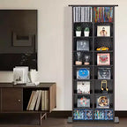 Meuble de rangement multimédia VEVOR, étagère DVD à 8 niveaux pouvant contenir jusqu'à 464 CD, étagères CD réglables à 16 compartiments, protège et organise la musique et les films
