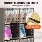 Meuble de rangement multimédia VEVOR, étagère DVD à 8 niveaux pouvant contenir jusqu'à 464 CD, étagères CD réglables à 16 compartiments, protège et organise la musique et les films