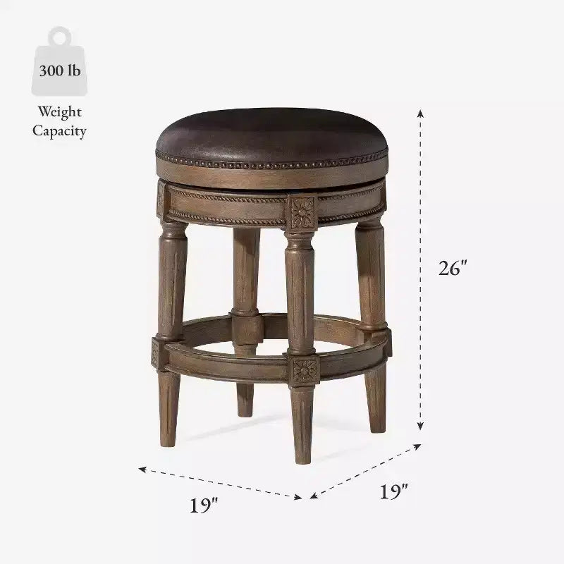 Tabourets de bar pivotants sans dossier Maven Lane 26 Pullman hauteur comptoir en similicuir