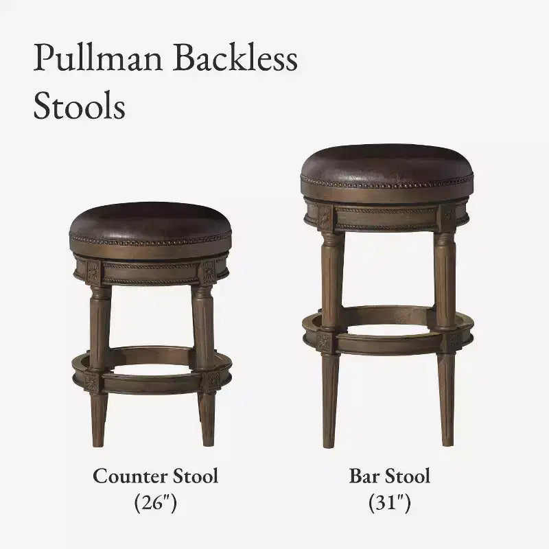 Tabourets de bar pivotants sans dossier Maven Lane 26 Pullman hauteur comptoir en similicuir