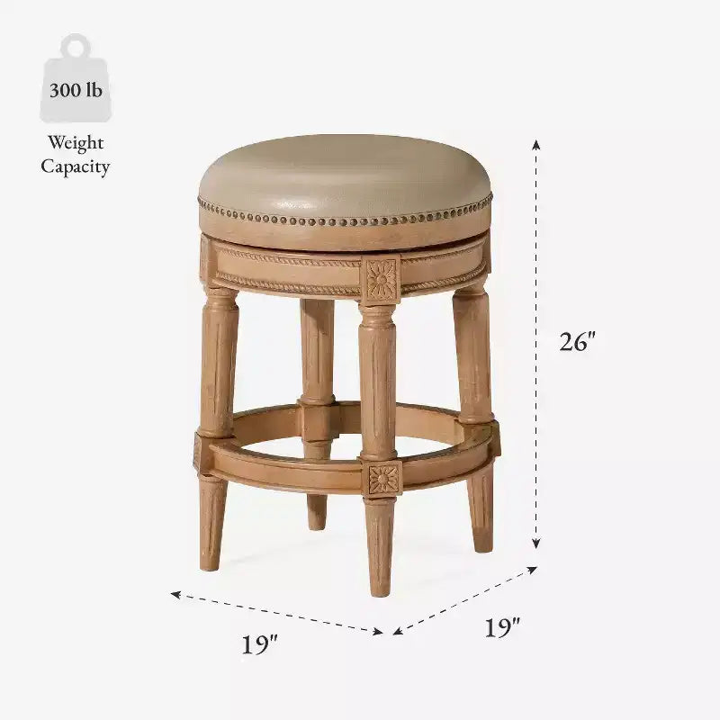 Tabourets de bar pivotants sans dossier Maven Lane 26 Pullman hauteur comptoir en similicuir