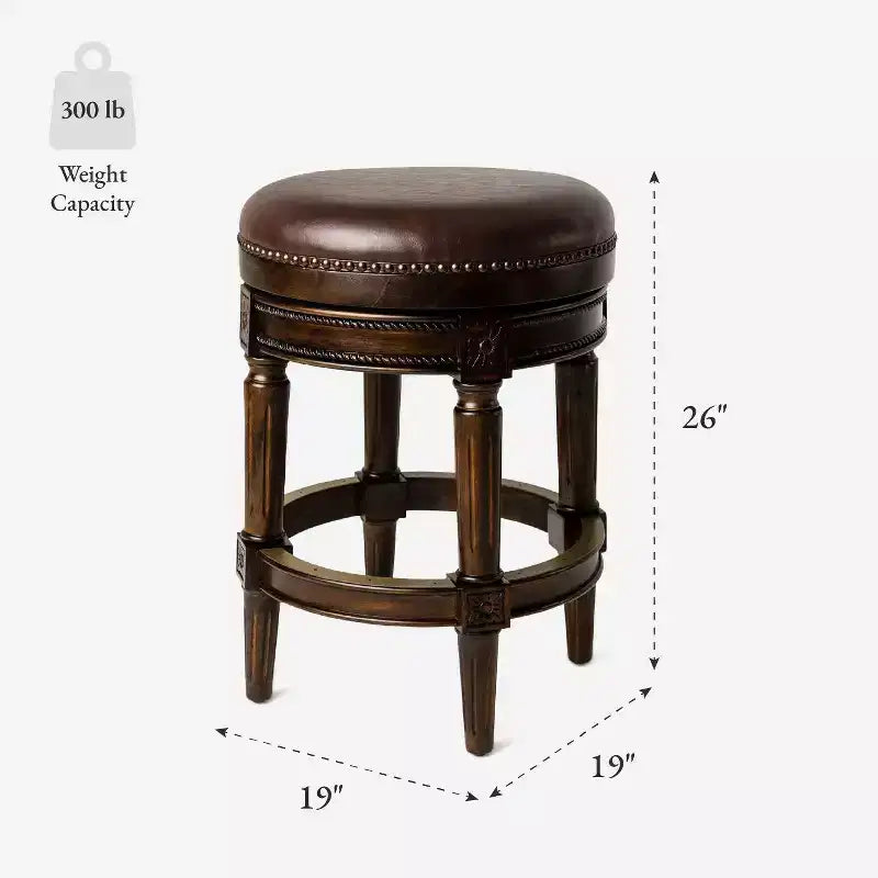 Tabourets de bar pivotants sans dossier Maven Lane 26 Pullman hauteur comptoir en similicuir