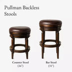 Tabourets de bar pivotants sans dossier Maven Lane 26 Pullman hauteur comptoir en similicuir