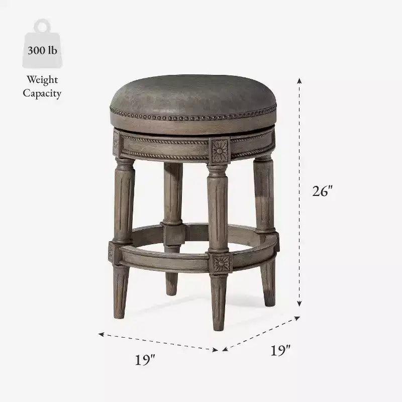 Tabourets de bar pivotants sans dossier Maven Lane 26 Pullman hauteur comptoir en similicuir
