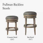 Tabourets de bar pivotants sans dossier Maven Lane 26 Pullman hauteur comptoir en similicuir