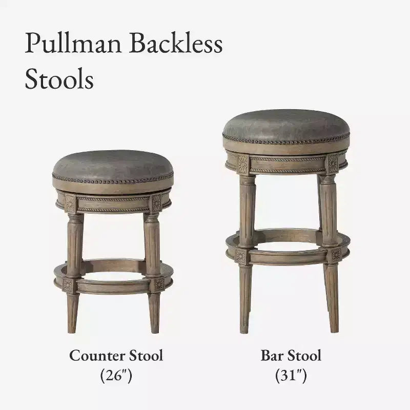 Tabourets de bar pivotants sans dossier Maven Lane 26 Pullman hauteur comptoir en similicuir
