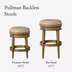 Tabourets de bar pivotants sans dossier Maven Lane 26 Pullman hauteur comptoir en similicuir