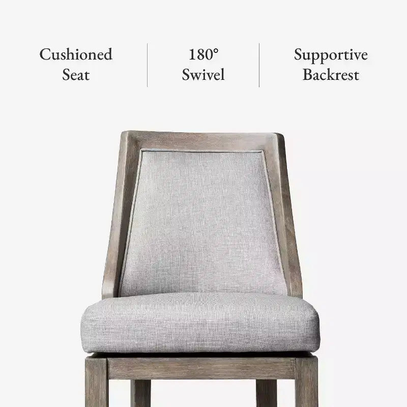 Tabouret de bar Vienna de Maven Lane en tissu d'ameublement, 78,7 cm