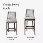 Tabouret de bar Vienna de Maven Lane en tissu d'ameublement, 78,7 cm
