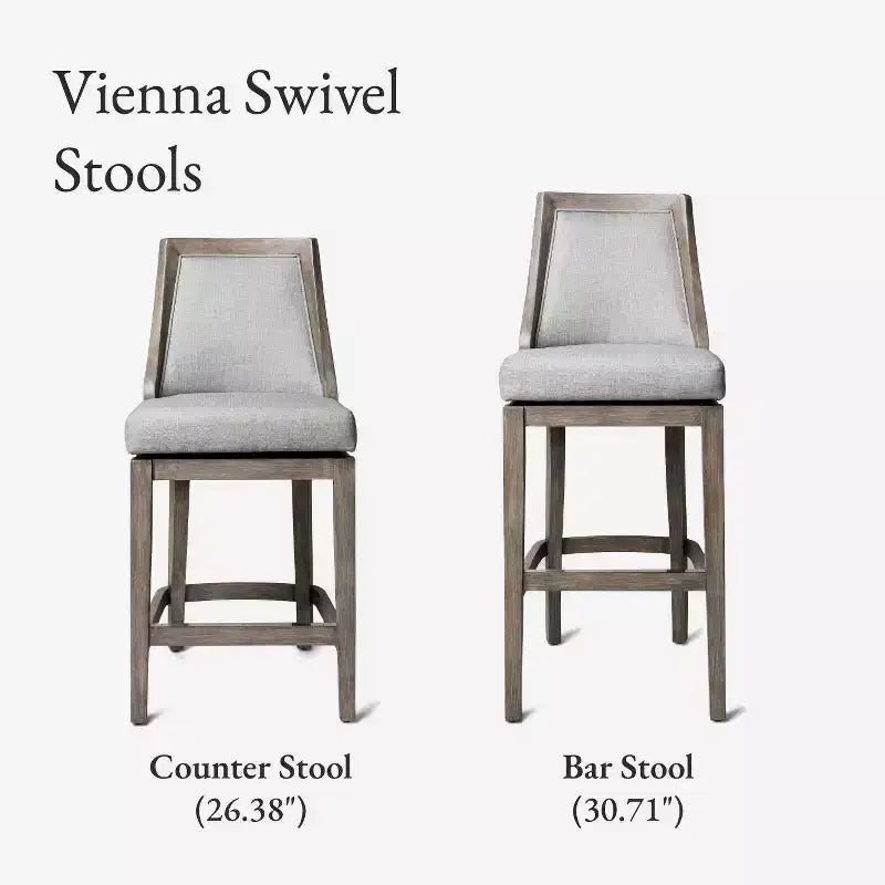 Tabouret de bar Vienna de Maven Lane en tissu d'ameublement, 78,7 cm