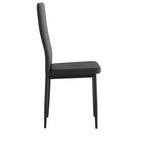 Ensemble de salle à manger 5/7 pièces, table de salle à manger avec chaises en PU et plateau en verre trempé, noir-ModernLuxe