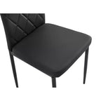 Ensemble de salle à manger 5/7 pièces, table de salle à manger avec chaises en PU et plateau en verre trempé, noir-ModernLuxe