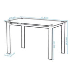 Ensemble de salle à manger 5/7 pièces, table de salle à manger avec chaises en PU et plateau en verre trempé, noir-ModernLuxe