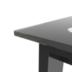 Ensemble de salle à manger 5/7 pièces, table de salle à manger avec chaises en PU et plateau en verre trempé, noir-ModernLuxe