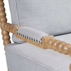 Fauteuil d'appoint Okak avec revêtement confortable, coussin amovible, cadre en bois massif, fauteuil de lecture classique et élégant pour salon, salle d'attente