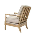 Fauteuil d'appoint Okak avec revêtement confortable, coussin amovible, cadre en bois massif, fauteuil de lecture classique et élégant pour salon, salle d'attente