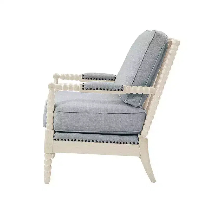Fauteuil d'appoint Okak avec revêtement confortable, coussin amovible, cadre en bois massif, fauteuil de lecture classique et élégant pour salon, salle d'attente