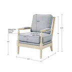 Fauteuil d'appoint Okak avec revêtement confortable, coussin amovible, cadre en bois massif, fauteuil de lecture classique et élégant pour salon, salle d'attente