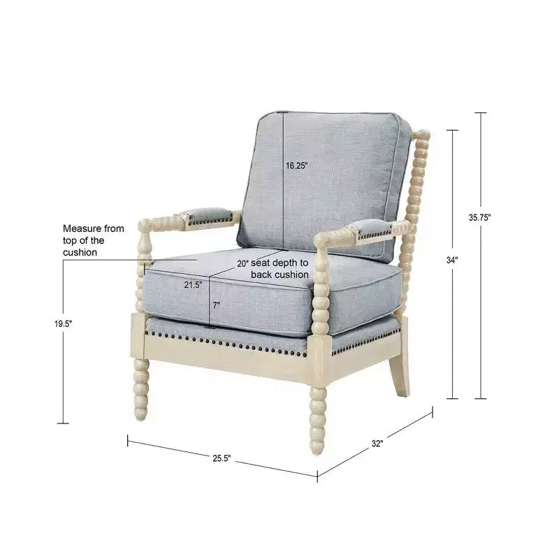 Fauteuil d'appoint Okak avec revêtement confortable, coussin amovible, cadre en bois massif, fauteuil de lecture classique et élégant pour salon, salle d'attente
