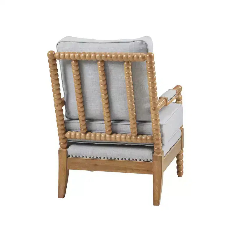 Fauteuil d'appoint Okak avec revêtement confortable, coussin amovible, cadre en bois massif, fauteuil de lecture classique et élégant pour salon, salle d'attente
