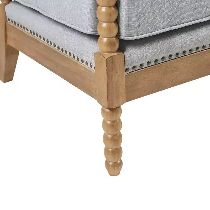 Fauteuil d'appoint Okak avec revêtement confortable, coussin amovible, cadre en bois massif, fauteuil de lecture classique et élégant pour salon, salle d'attente