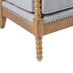 Fauteuil d'appoint Okak avec revêtement confortable, coussin amovible, cadre en bois massif, fauteuil de lecture classique et élégant pour salon, salle d'attente