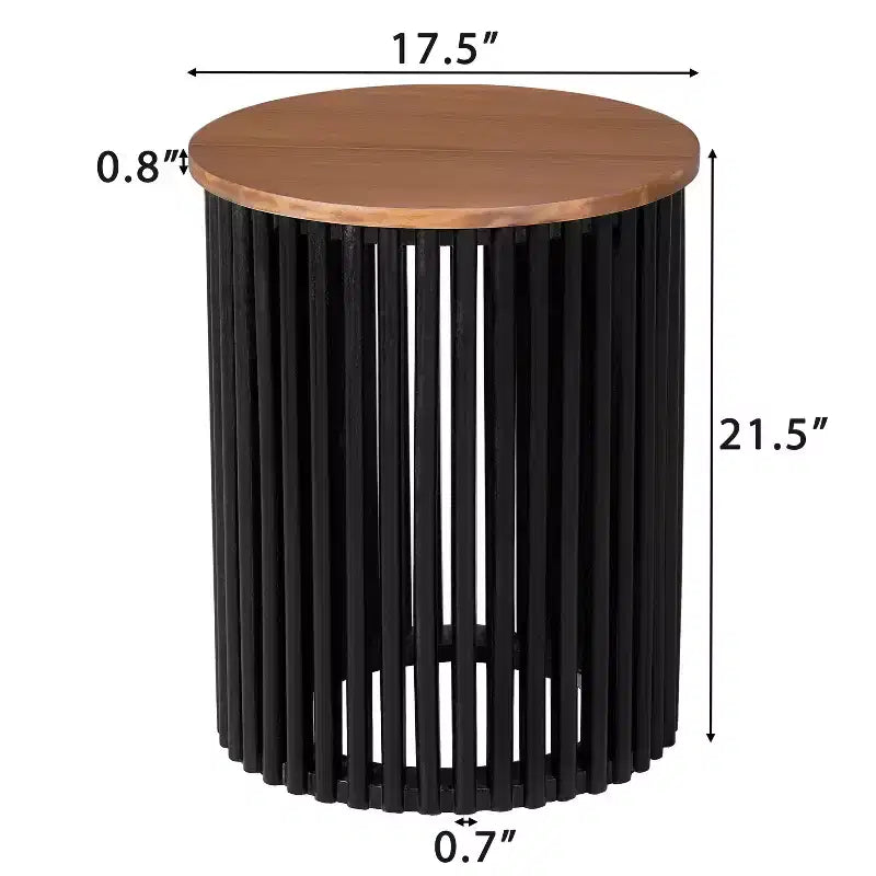 Table d'appoint ronde Zanvia 17,5 en bois d'acacia faite à la main Christopher Knight Home