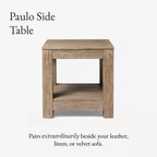 Maven Lane Paulo Table d'appoint en bois 22x22