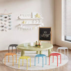 VECELO Tabourets empilables pour salle de classe, Tabourets portables en plastique de 30 cm de hauteur avec patins antidérapants pour l'école, Lot de 6/8