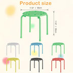 VECELO Tabourets empilables pour salle de classe, Tabourets portables en plastique de 30 cm de hauteur avec patins antidérapants pour l'école, Lot de 6/8