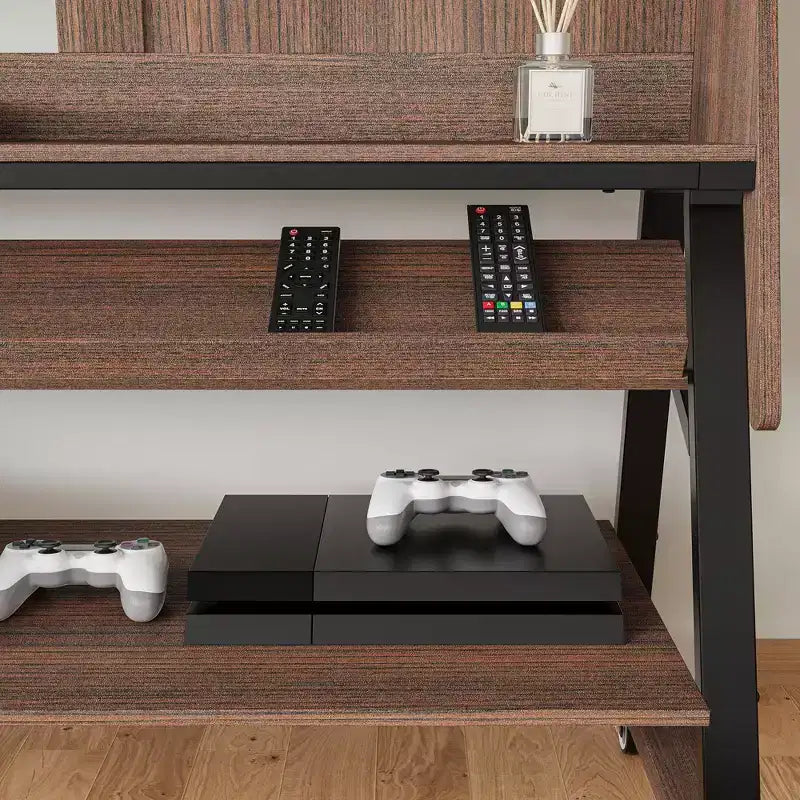 Meuble TV mobile moderne Famapy avec prises de courant intégrées - Prend en charge les téléviseurs de 42 à 60 pouces, design élégant pour les espaces de divertissement à domicile