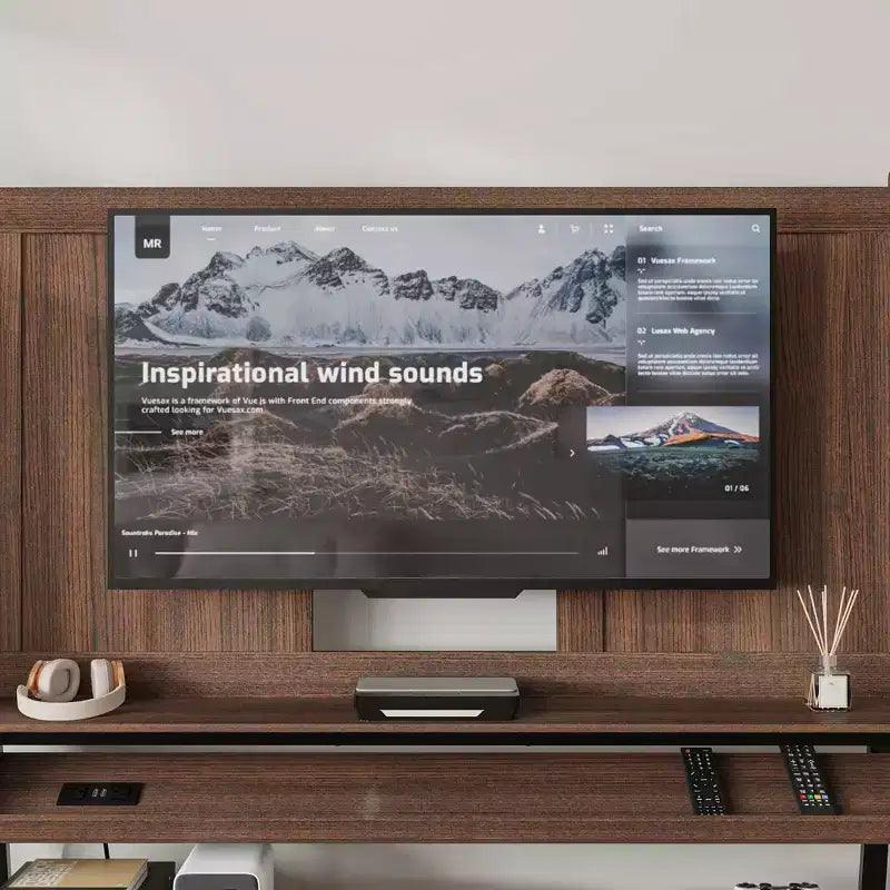 Meuble TV mobile moderne Famapy avec prises de courant intégrées - Prend en charge les téléviseurs de 42 à 60 pouces, design élégant pour les espaces de divertissement à domicile