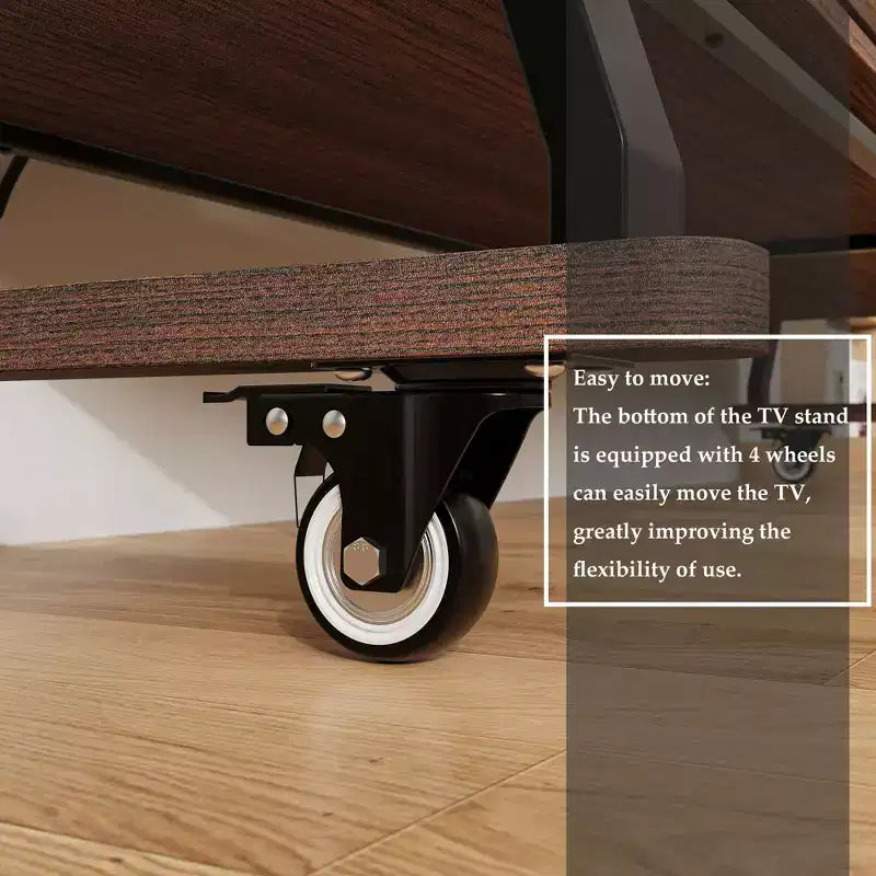 Meuble TV mobile moderne Famapy avec prises de courant intégrées - Prend en charge les téléviseurs de 42 à 60 pouces, design élégant pour les espaces de divertissement à domicile