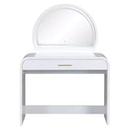 Okak 39 Table de Vanité avec Tiroirs et Lumières, Ensemble Coiffeuse Moderne avec Miroir Tactile Éclairé pour Chambre à Coucher, Blanc