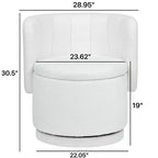 Okak Fauteuil pivotant avec accoudoirs et rotation à 360 degrés, avec espace de rangement, canapé moderne à dossier, fauteuil douillet et doux pour salon et chambre à coucher