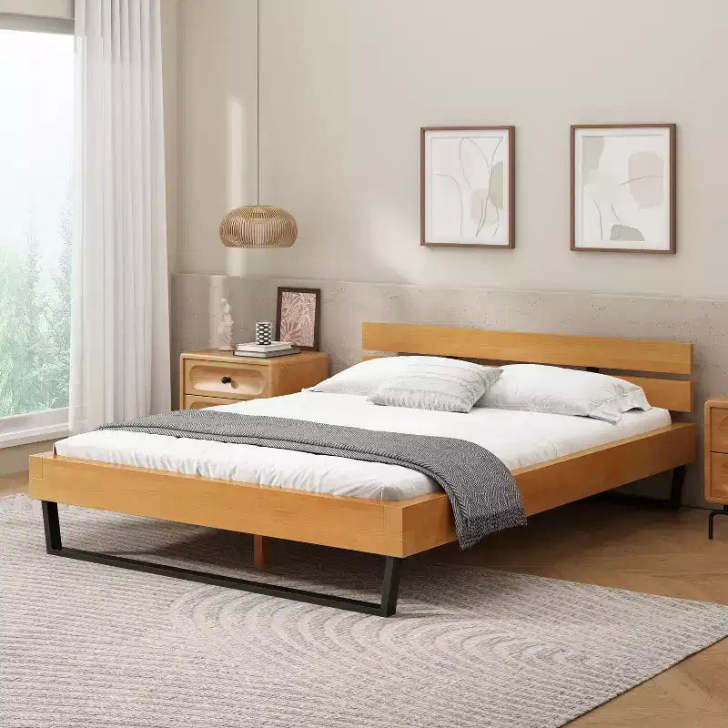 Cadre de lit Christopher Knight Home Myora moderne industriel en bois de pin avec base en fer