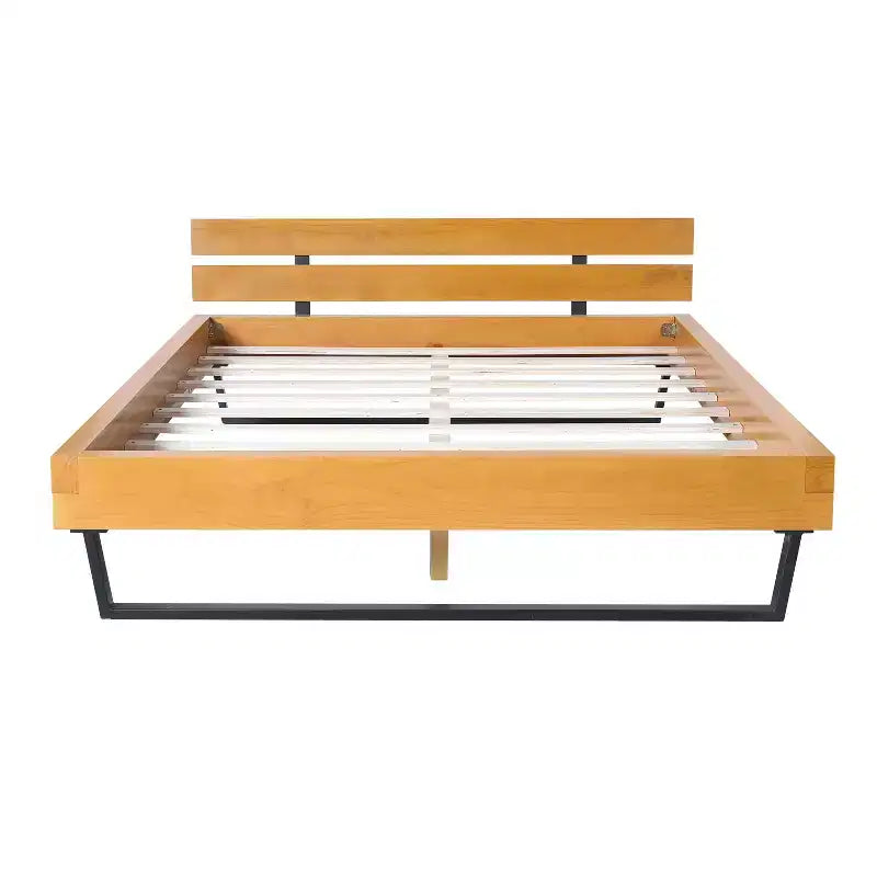 Cadre de lit Christopher Knight Home Myora moderne industriel en bois de pin avec base en fer