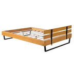 Cadre de lit Christopher Knight Home Myora moderne industriel en bois de pin avec base en fer