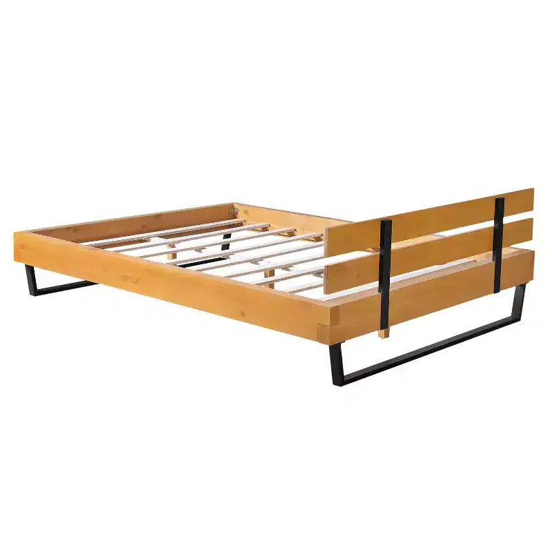 Cadre de lit Christopher Knight Home Myora moderne industriel en bois de pin avec base en fer