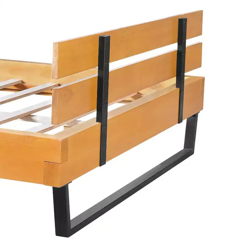 Cadre de lit Christopher Knight Home Myora moderne industriel en bois de pin avec base en fer